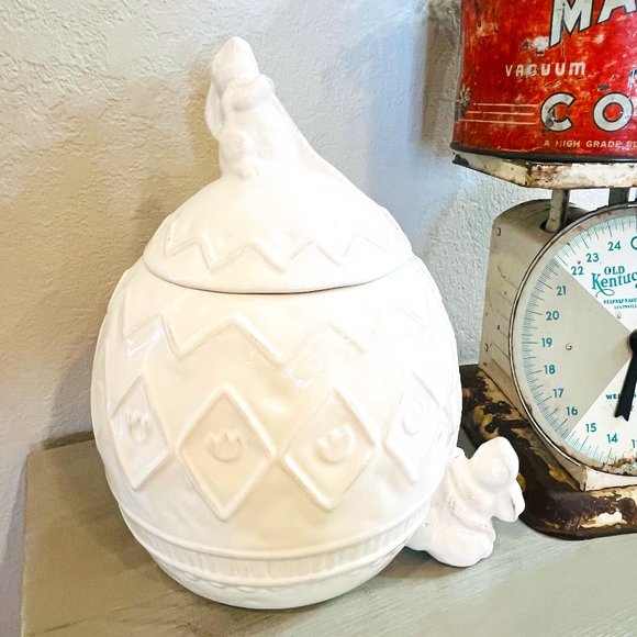 Pier 1 Other - Pier 1 Imports large earthenware Easter egg cookie jar with bunnies